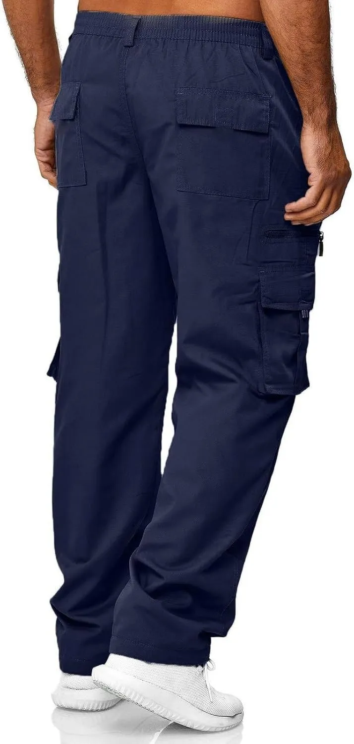 GIERIDUC Men's Lightweight Cargo Pants Sweatpants Athletic Running Fashion Trousers Drawstring Loose Fit Joggers with Pockets