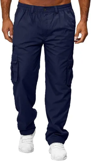 GIERIDUC Men's Lightweight Cargo Pants Sweatpants Athletic Running Fashion Trousers Drawstring Loose Fit Joggers with Pockets