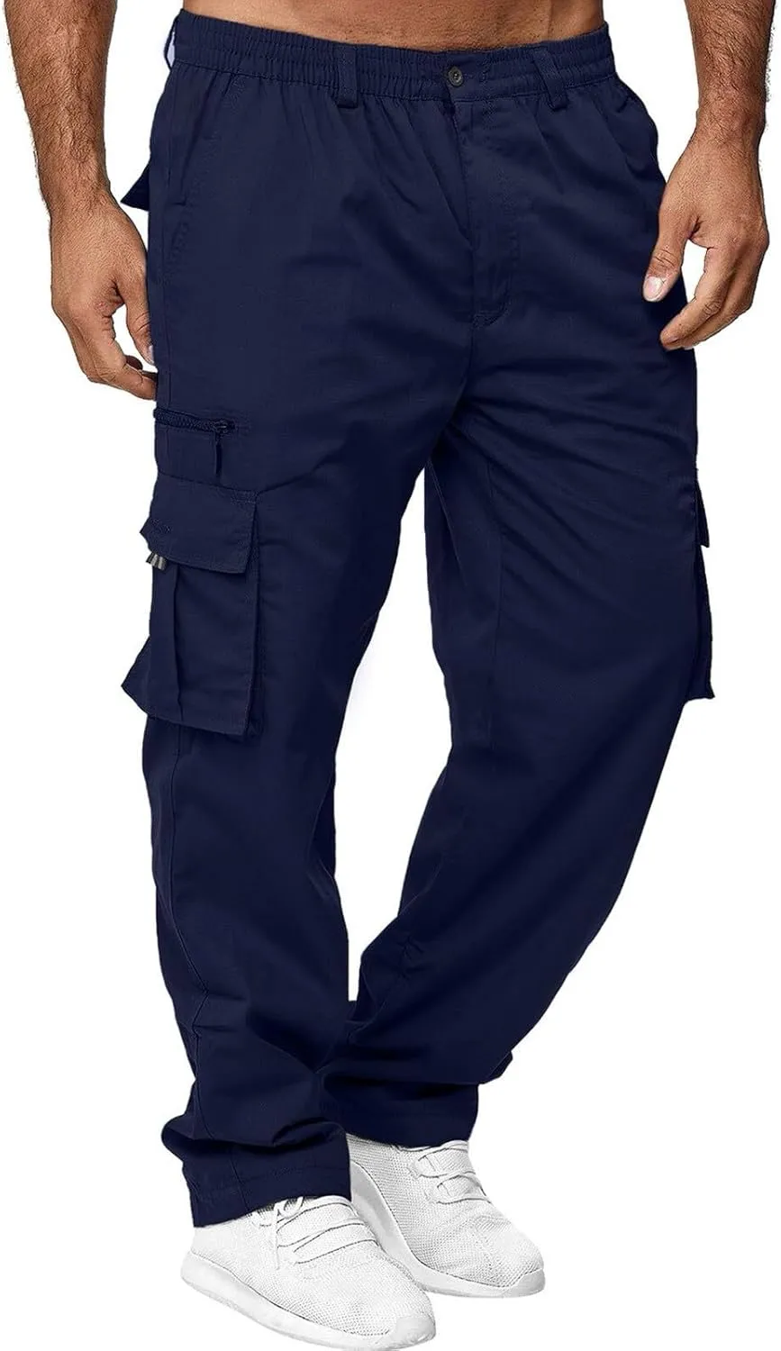 GIERIDUC Men's Lightweight Cargo Pants Sweatpants Athletic Running Fashion Trousers Drawstring Loose Fit Joggers with Pockets
