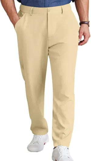 Golf Pants Men Stretch Relaxed Fit Straight Leg Dress Pants Lightweight Business Casual Work Pants with Pockets