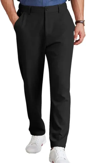 Golf Pants Men Stretch Relaxed Fit Straight Leg Dress Pants Lightweight Business Casual Work Pants with Pockets