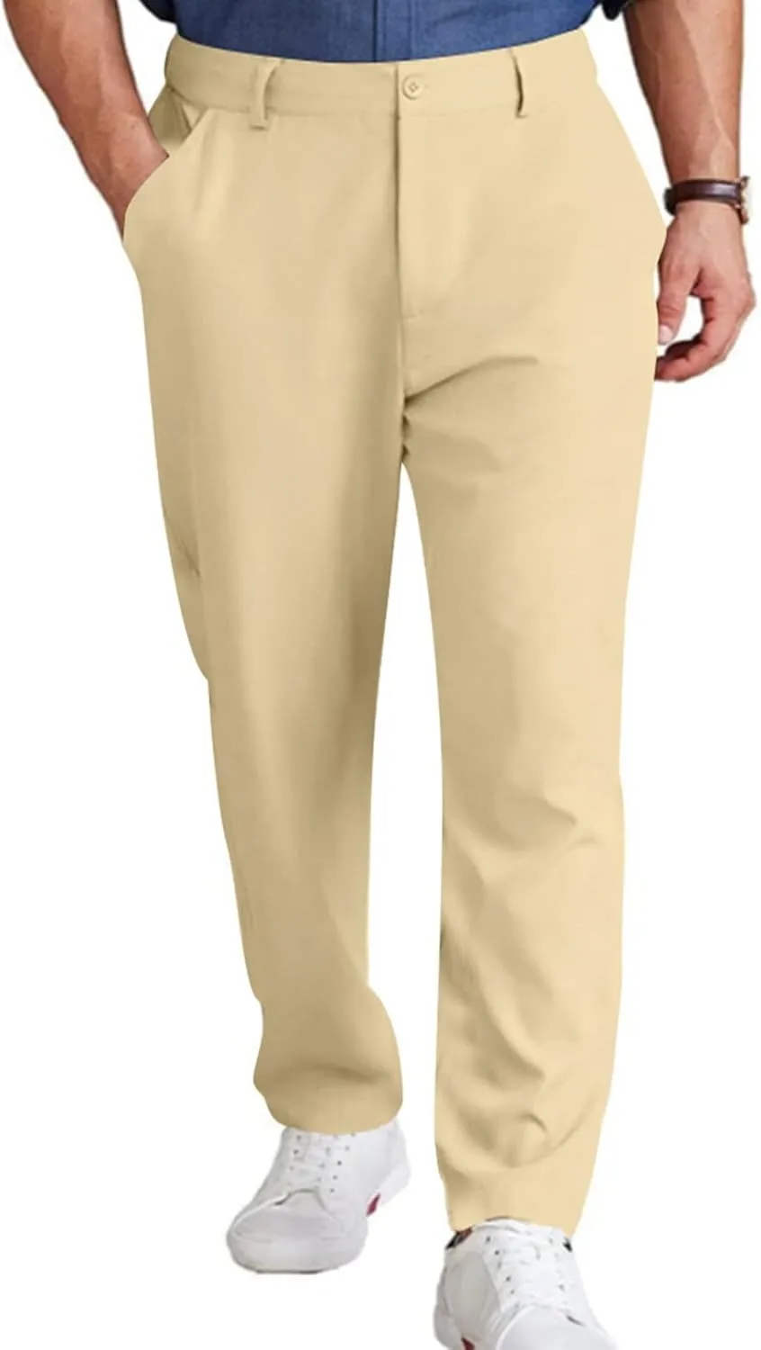 Golf Pants Men Stretch Relaxed Fit Straight Leg Dress Pants Lightweight Business Casual Work Pants with Pockets