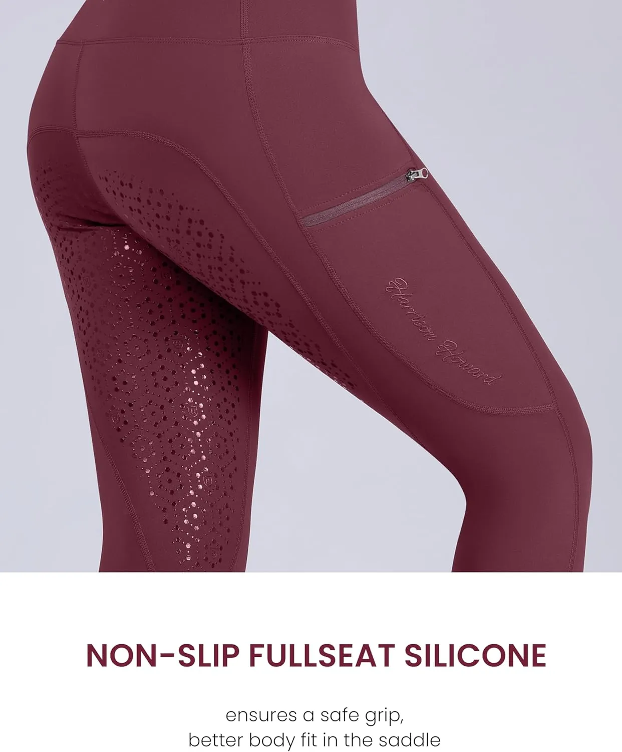 Harrison Howard Women's Full Seat Silicon Grip Equestrian Breeches Horse Riding Tights High Waisted Leggings