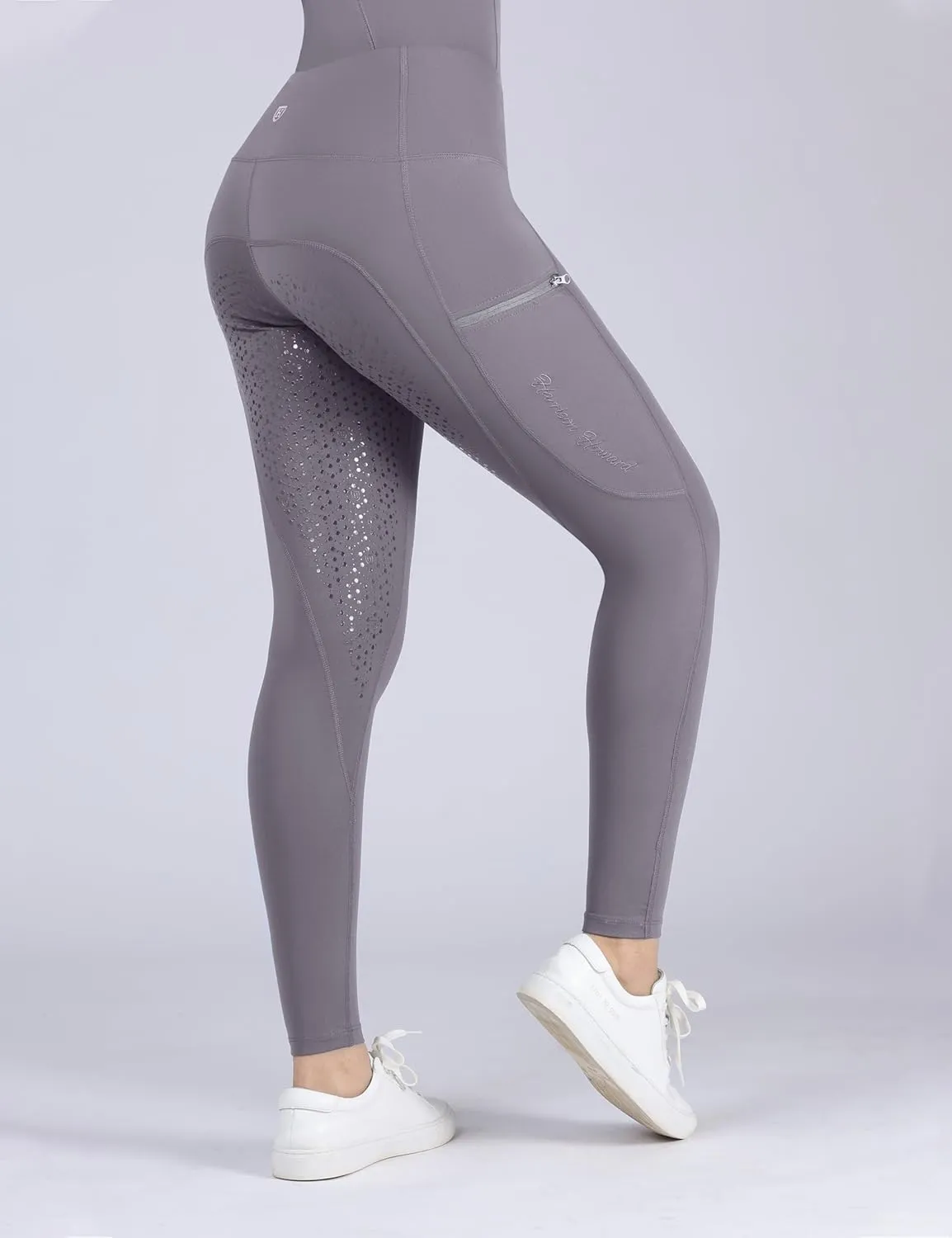 Harrison Howard Women's Full Seat Silicon Grip Equestrian Breeches Horse Riding Tights High Waisted Leggings
