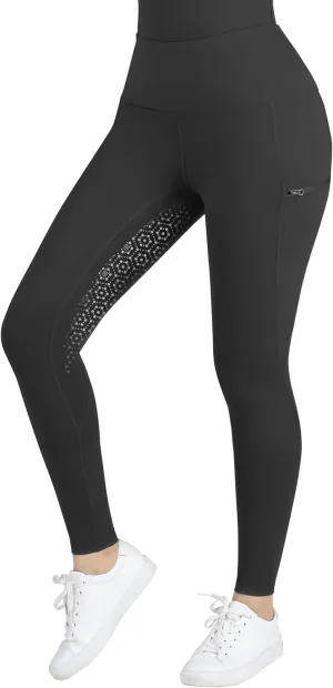 Harrison Howard Women's Full Seat Silicon Grip Equestrian Breeches Horse Riding Tights High Waisted Leggings