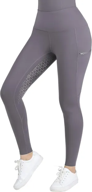Harrison Howard Women's Full Seat Silicon Grip Equestrian Breeches Horse Riding Tights High Waisted Leggings