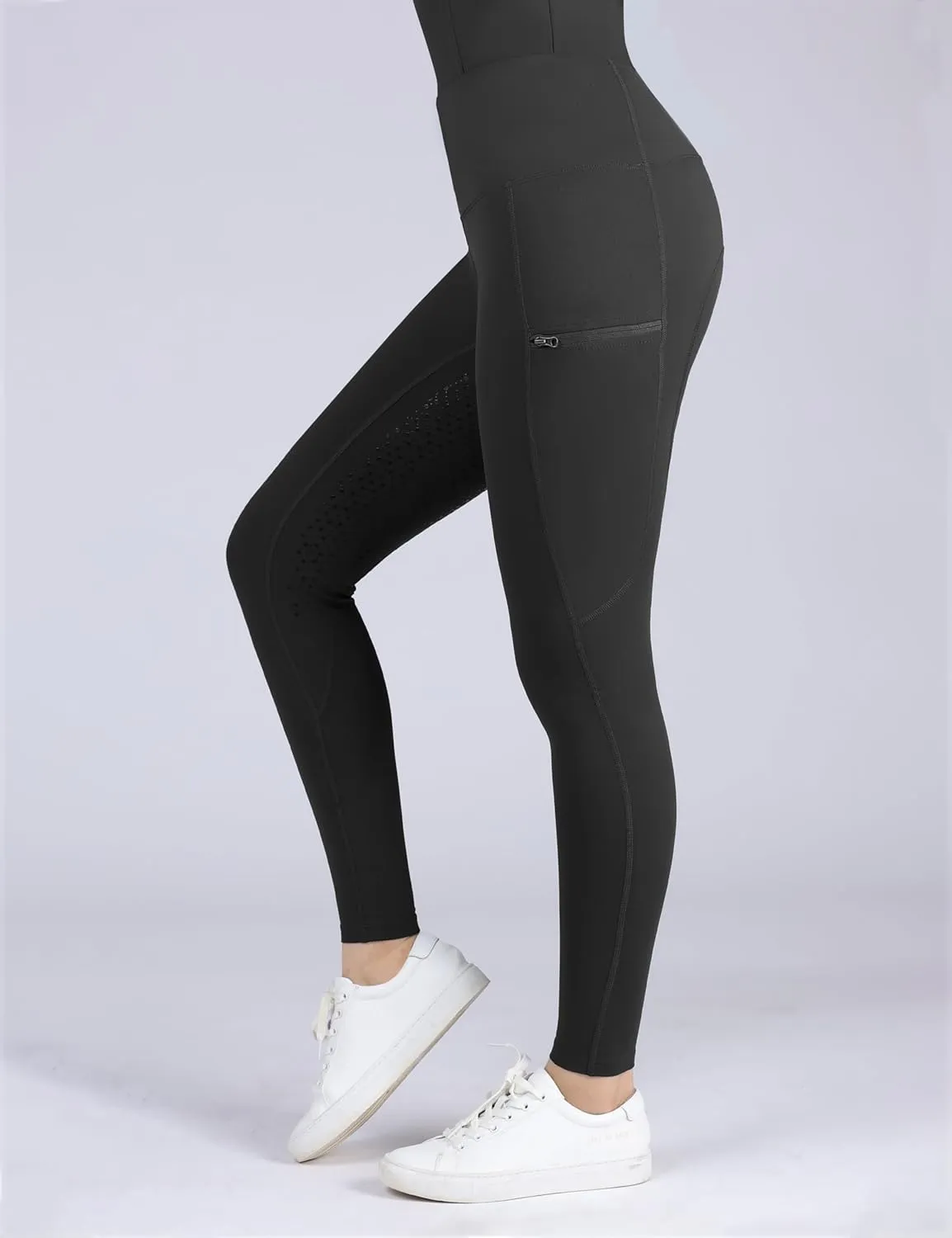 Harrison Howard Women's Full Seat Silicon Grip Equestrian Breeches Horse Riding Tights High Waisted Leggings