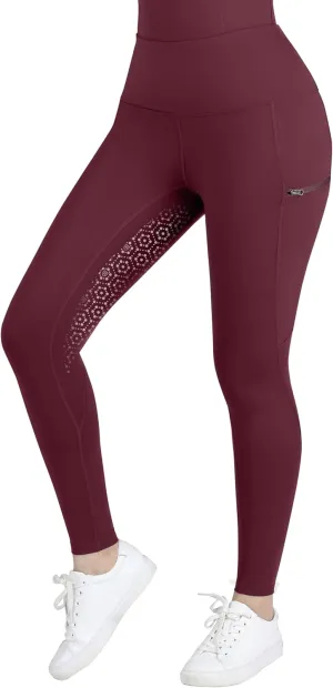 Harrison Howard Women's Full Seat Silicon Grip Equestrian Breeches Horse Riding Tights High Waisted Leggings