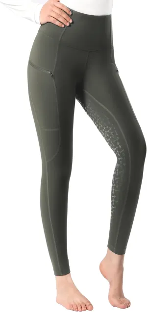 Harrison Howard Women's Full Seat Silicon Grip Equestrian Breeches Horse Riding Tights High Waisted Leggings