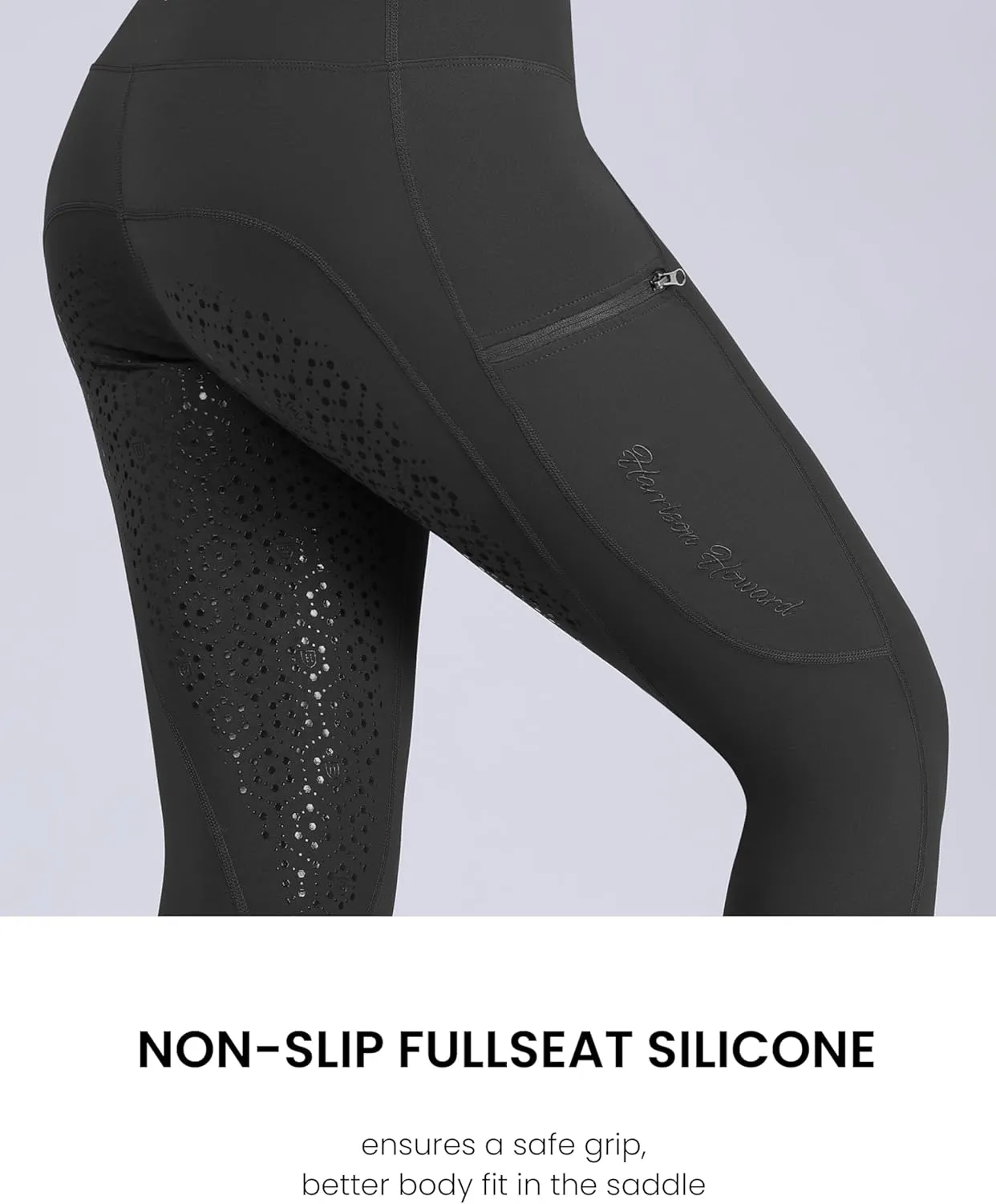 Harrison Howard Women's Full Seat Silicon Grip Equestrian Breeches Horse Riding Tights High Waisted Leggings