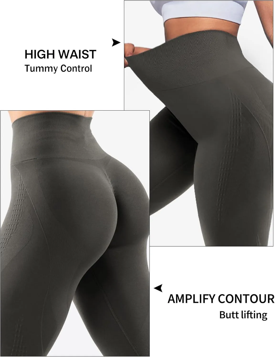 Hidden Scrunch Butt Leggings for Women Amplify Contour Seamless Yoga Pants Compression Gym Workout Booty Lifting Tights