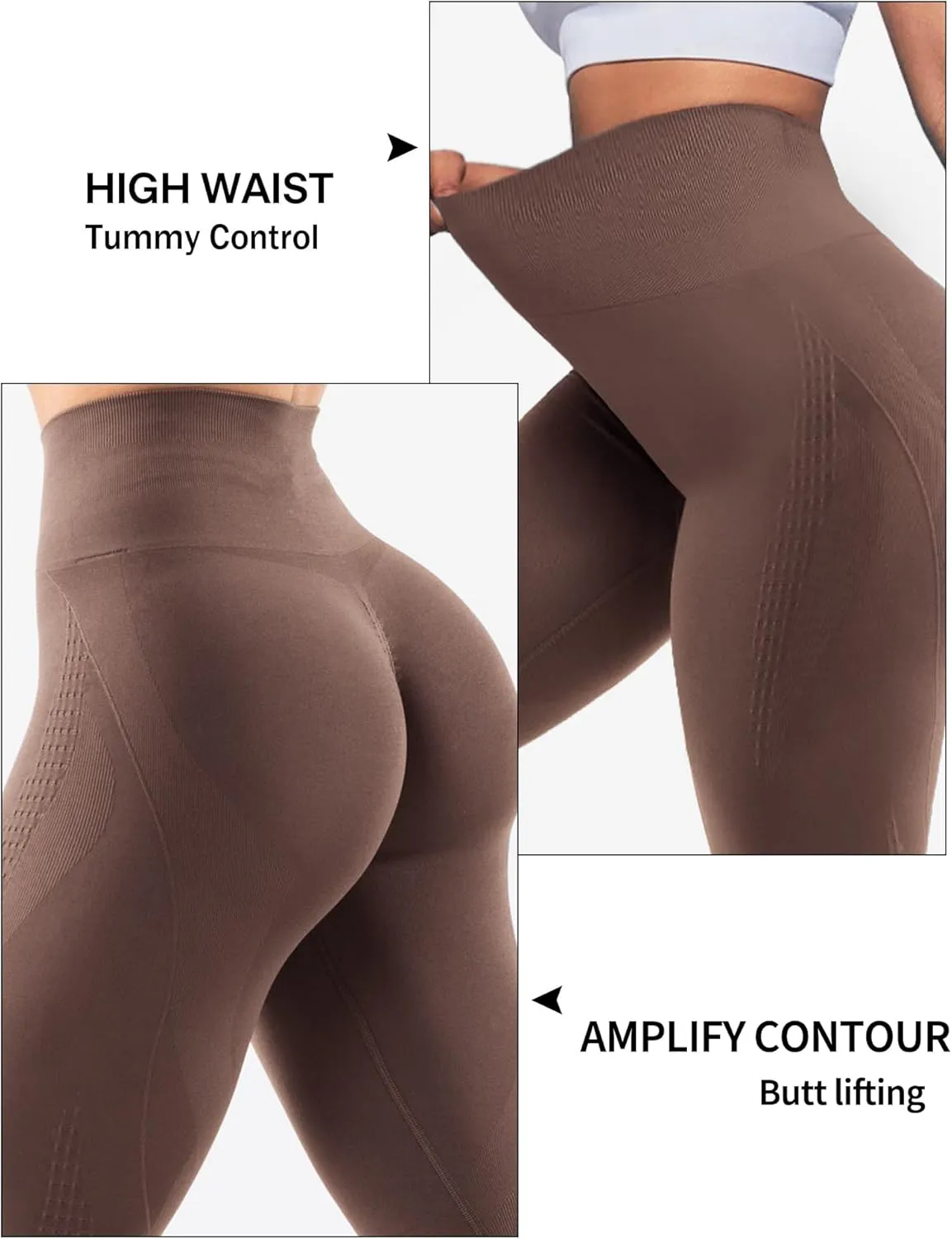 Hidden Scrunch Butt Leggings for Women Amplify Contour Seamless Yoga Pants Compression Gym Workout Booty Lifting Tights