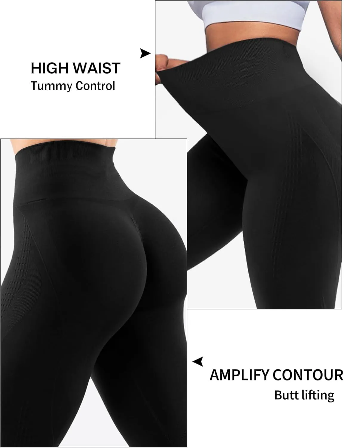 Hidden Scrunch Butt Leggings for Women Amplify Contour Seamless Yoga Pants Compression Gym Workout Booty Lifting Tights