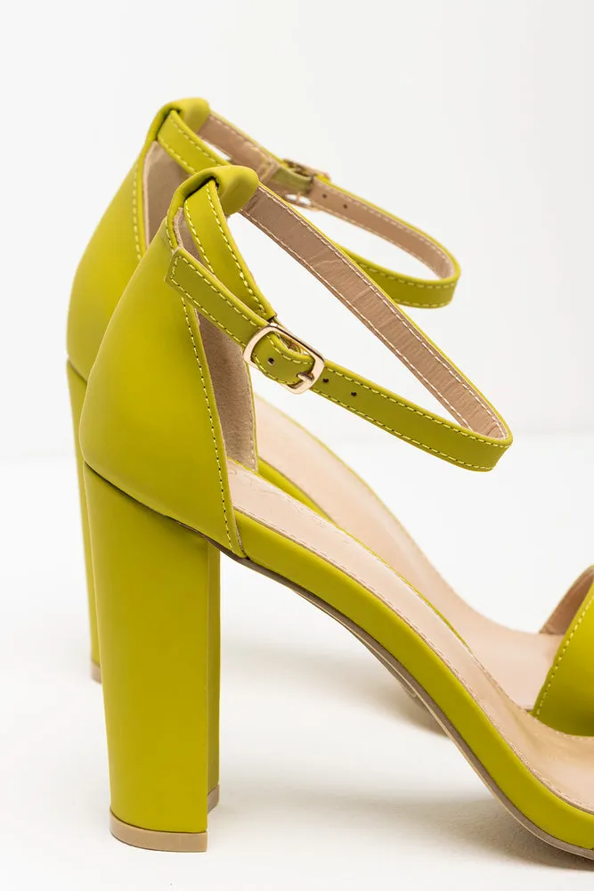 High Block Heel Sandal Green