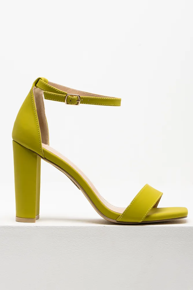 High Block Heel Sandal Green