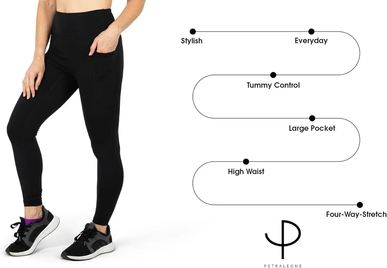High Waist Leggings, Tummy Control, 4 Way Stretch, Yoga Pants Fitness/Leggings with Pockets, Sweat Wicking.