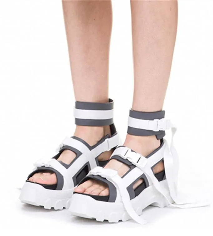 Hiking Spartan Sandals - Black, White, Green, White and Grey