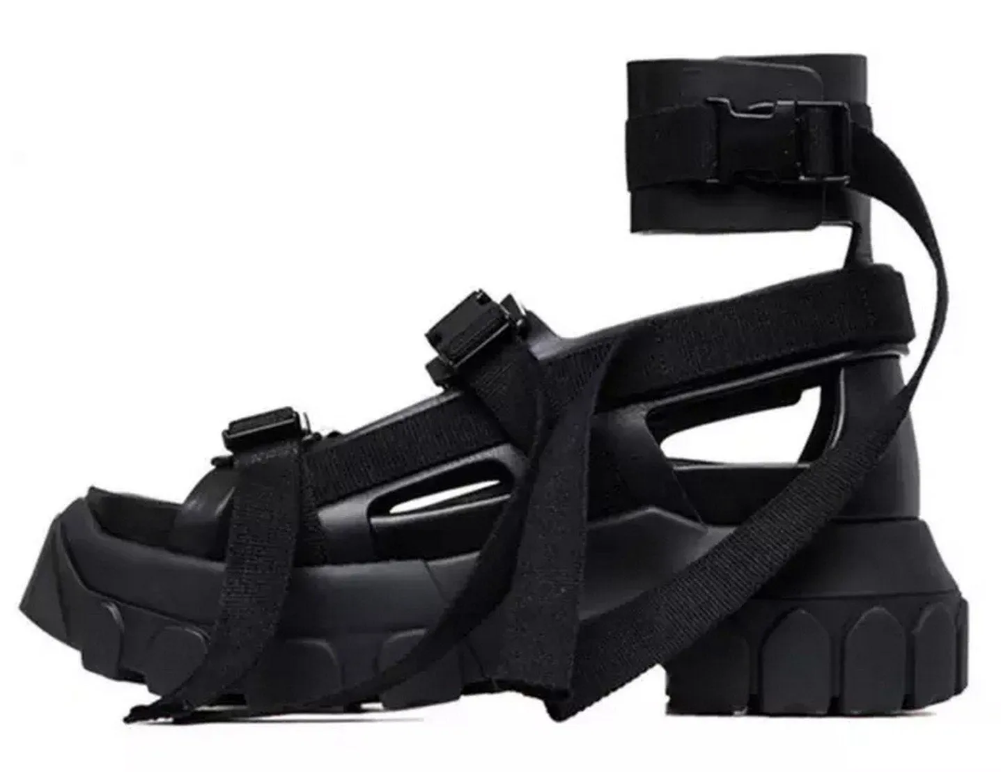 Hiking Spartan Sandals - Black, White, Green, White and Grey