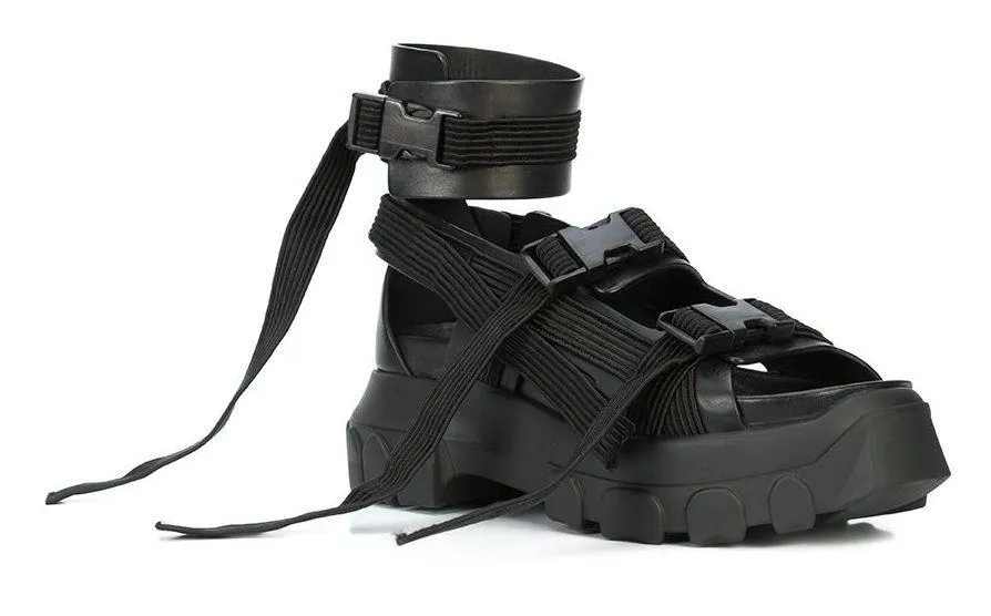 Hiking Spartan Sandals - Black, White, Green, White and Grey