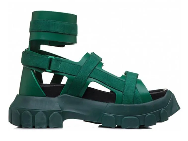 Hiking Spartan Sandals - Black, White, Green, White and Grey