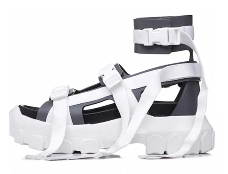 Hiking Spartan Sandals - Black, White, Green, White and Grey