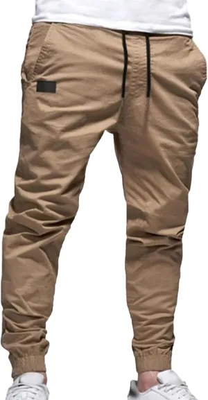 JEShifangjiusu Mens Pants Cargo Joggers Sweatpants Casual Drawstring Beach Outdoor Pant Slim Fit Chino Trousers With Pockets
