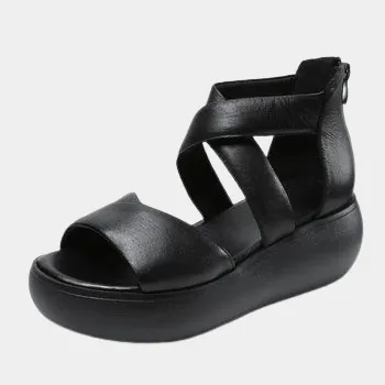Joskaa 2024 New Genuine Leather Chunky Sandals