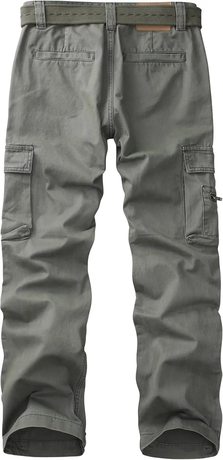 KOCTHOMY Hiking Pants Women Relaxed Fit Cargo Pants Casual Work Pants with Zipper Pockets No Belt
