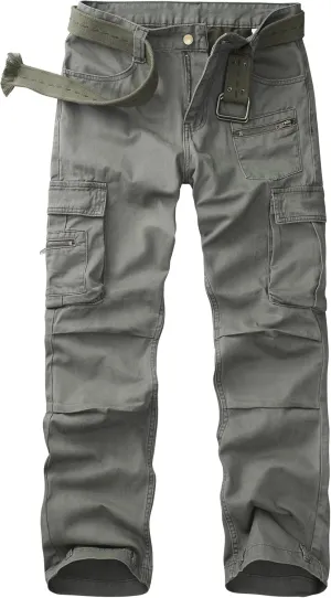 KOCTHOMY Hiking Pants Women Relaxed Fit Cargo Pants Casual Work Pants with Zipper Pockets No Belt