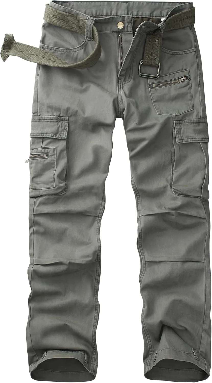 KOCTHOMY Hiking Pants Women Relaxed Fit Cargo Pants Casual Work Pants with Zipper Pockets No Belt