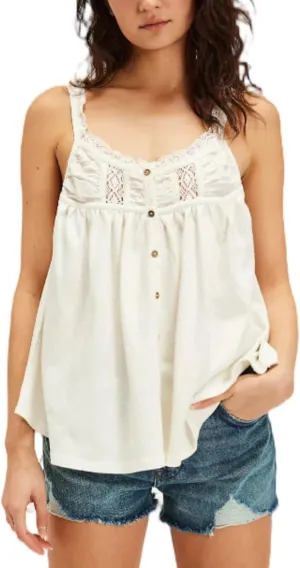 Lace Trim Tie Front Tank Tops for Women Cute Beach Sheer Ruffle Flowy Crop Blouse Boho Button Up Eyelet Cami Shirts