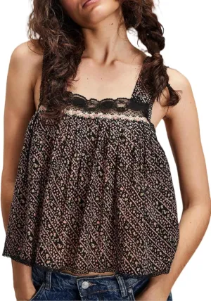 Lace Trim Tie Front Tank Tops for Women Cute Beach Sheer Ruffle Flowy Crop Blouse Boho Button Up Eyelet Cami Shirts