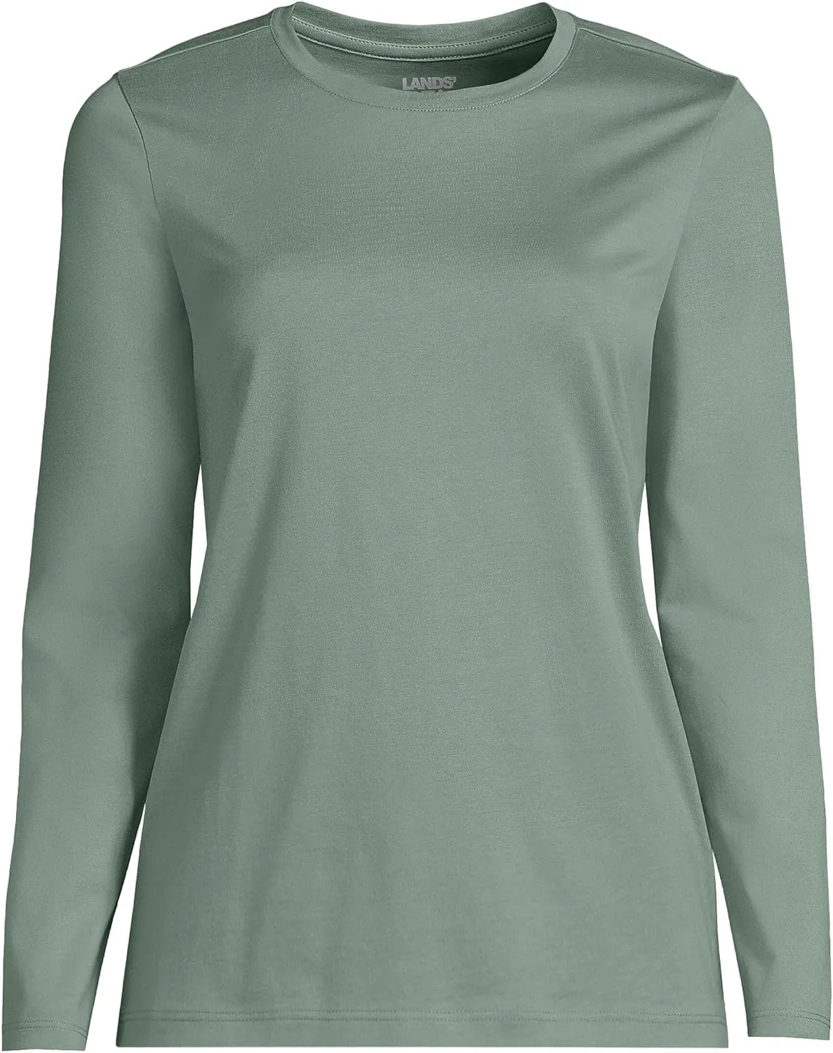 Lands' End Women's Relaxed American-Grown Supima Cotton Long Sleeve Crew Neck T-Shirt