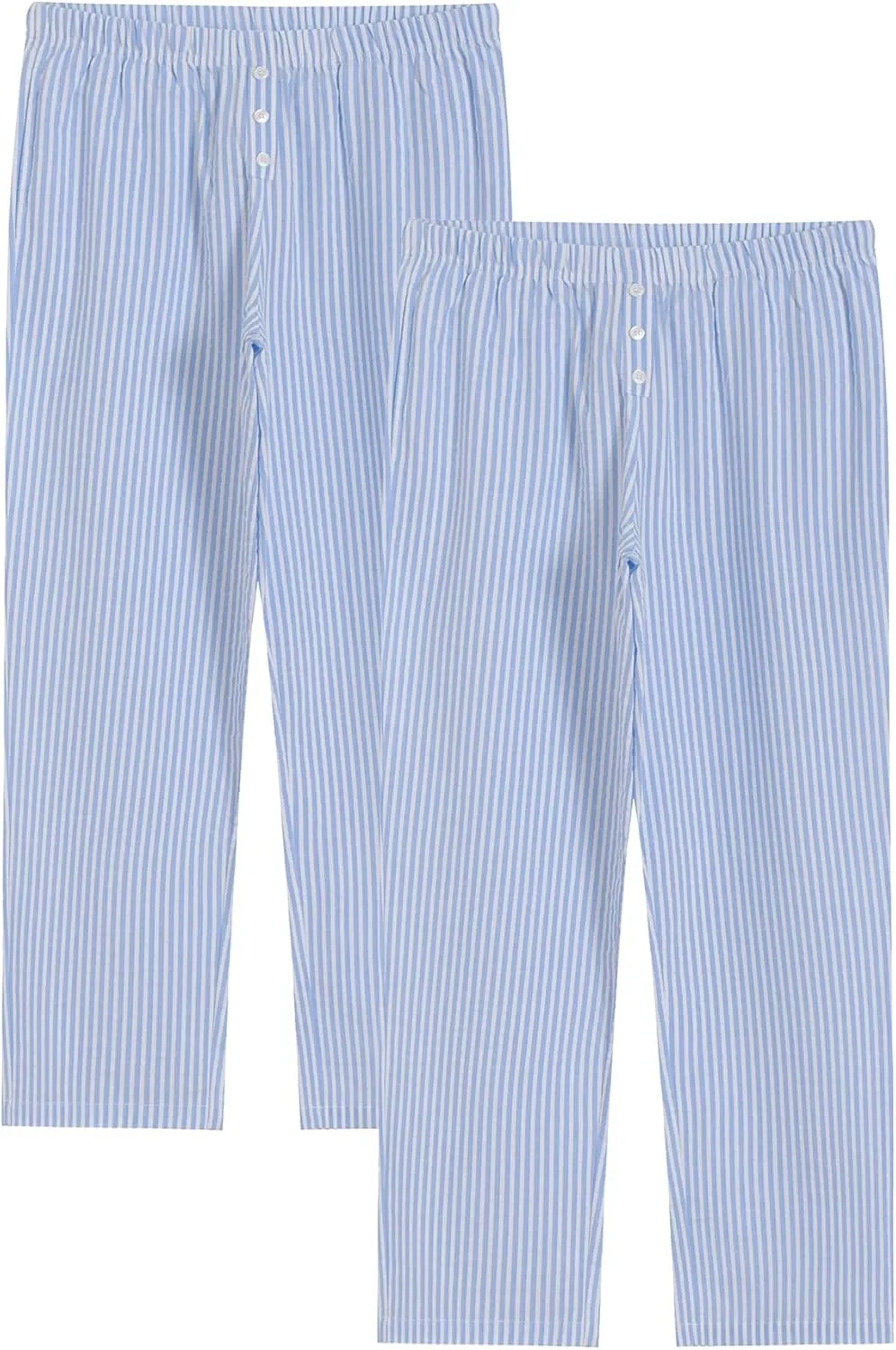 Latuza Women's 2 Pack Cotton Pajama Pants Seersucker Lounge Pants with Pockets