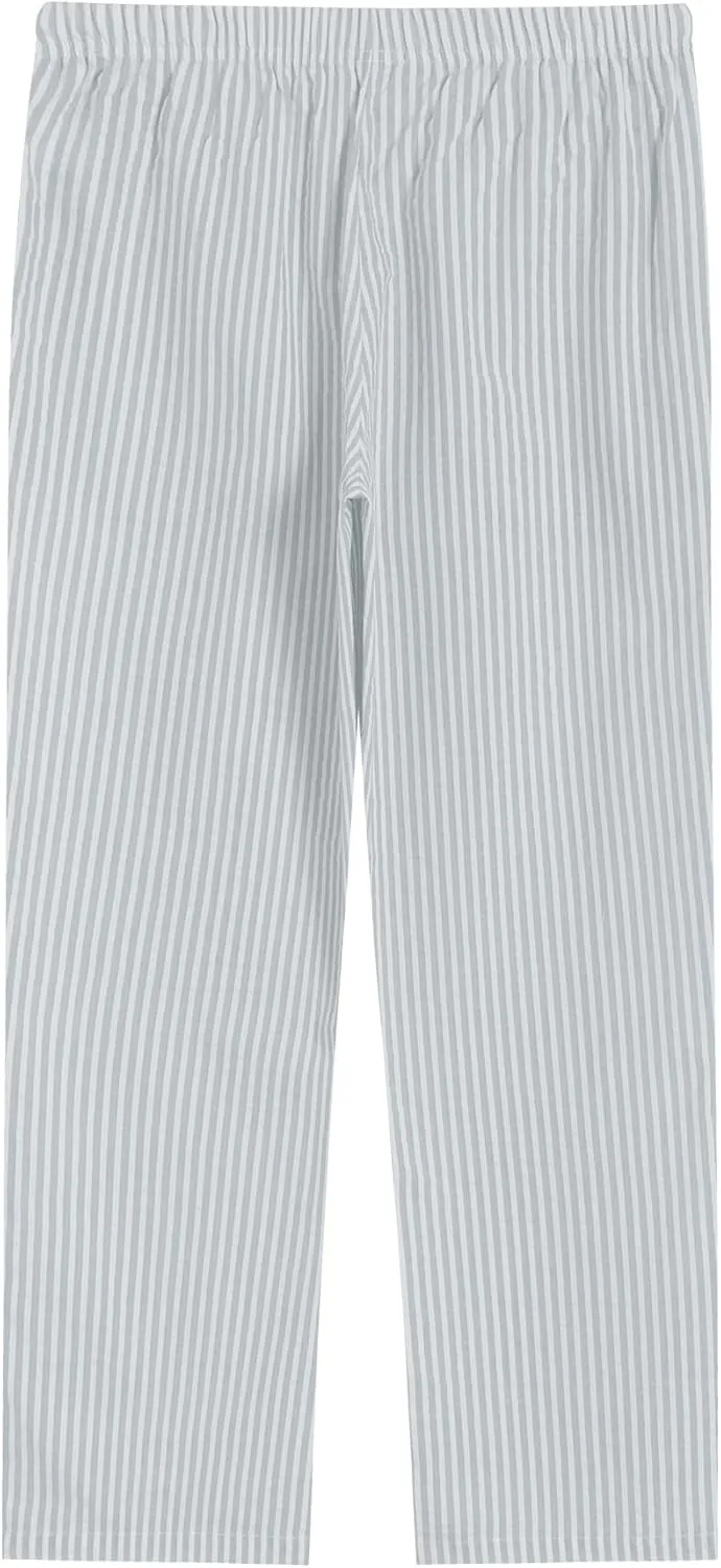 Latuza Women's 2 Pack Cotton Pajama Pants Seersucker Lounge Pants with Pockets