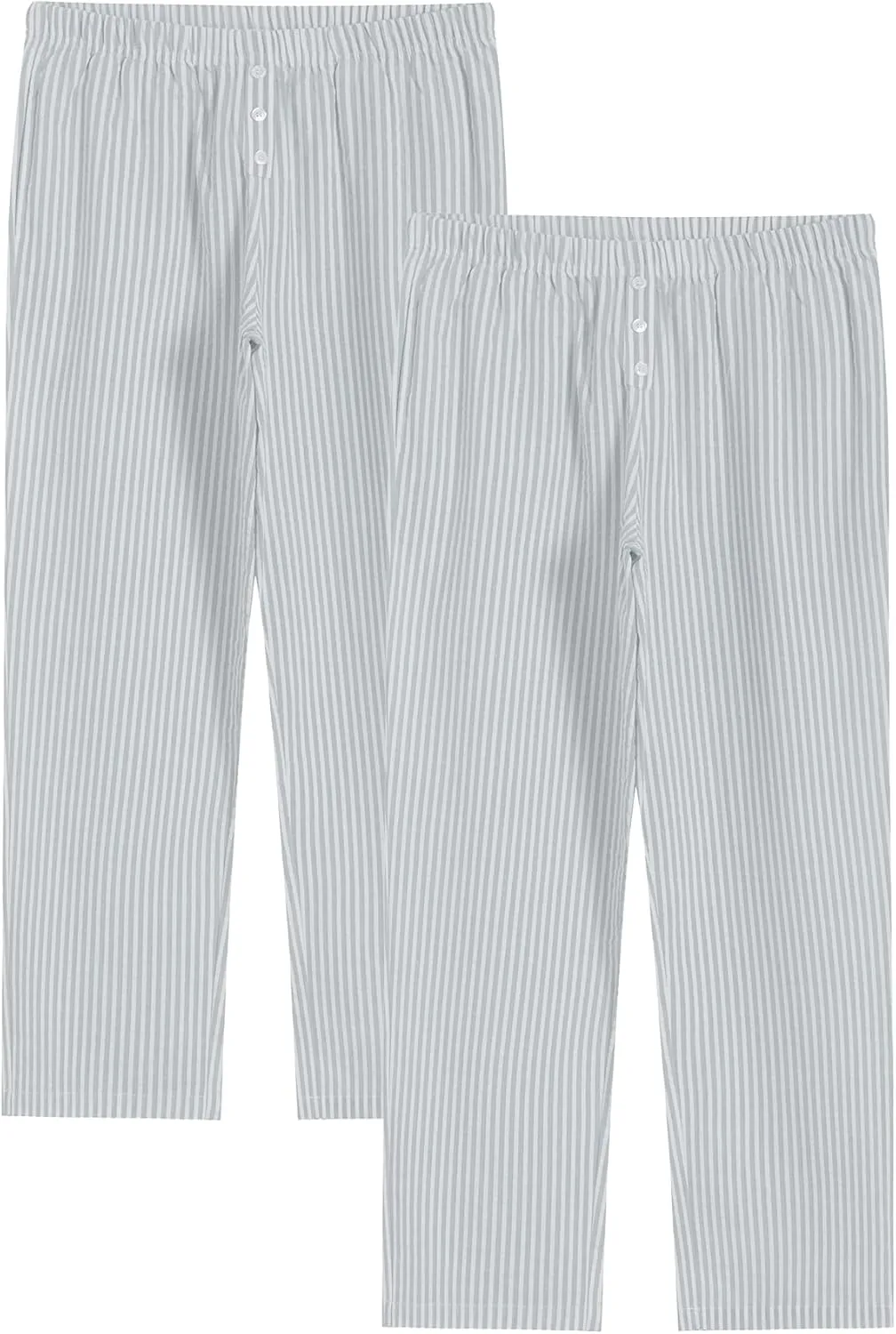 Latuza Women's 2 Pack Cotton Pajama Pants Seersucker Lounge Pants with Pockets