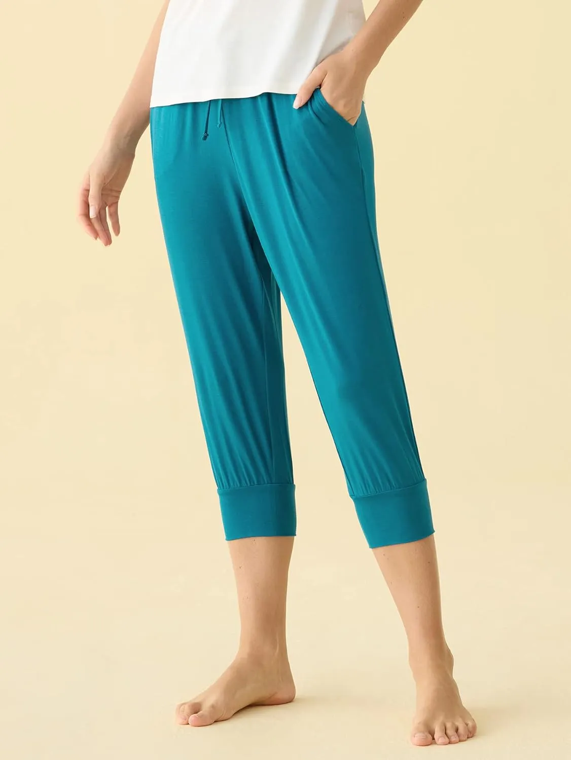 Latuza Women's Viscose Jogger Capri Pajama Lounge Pants