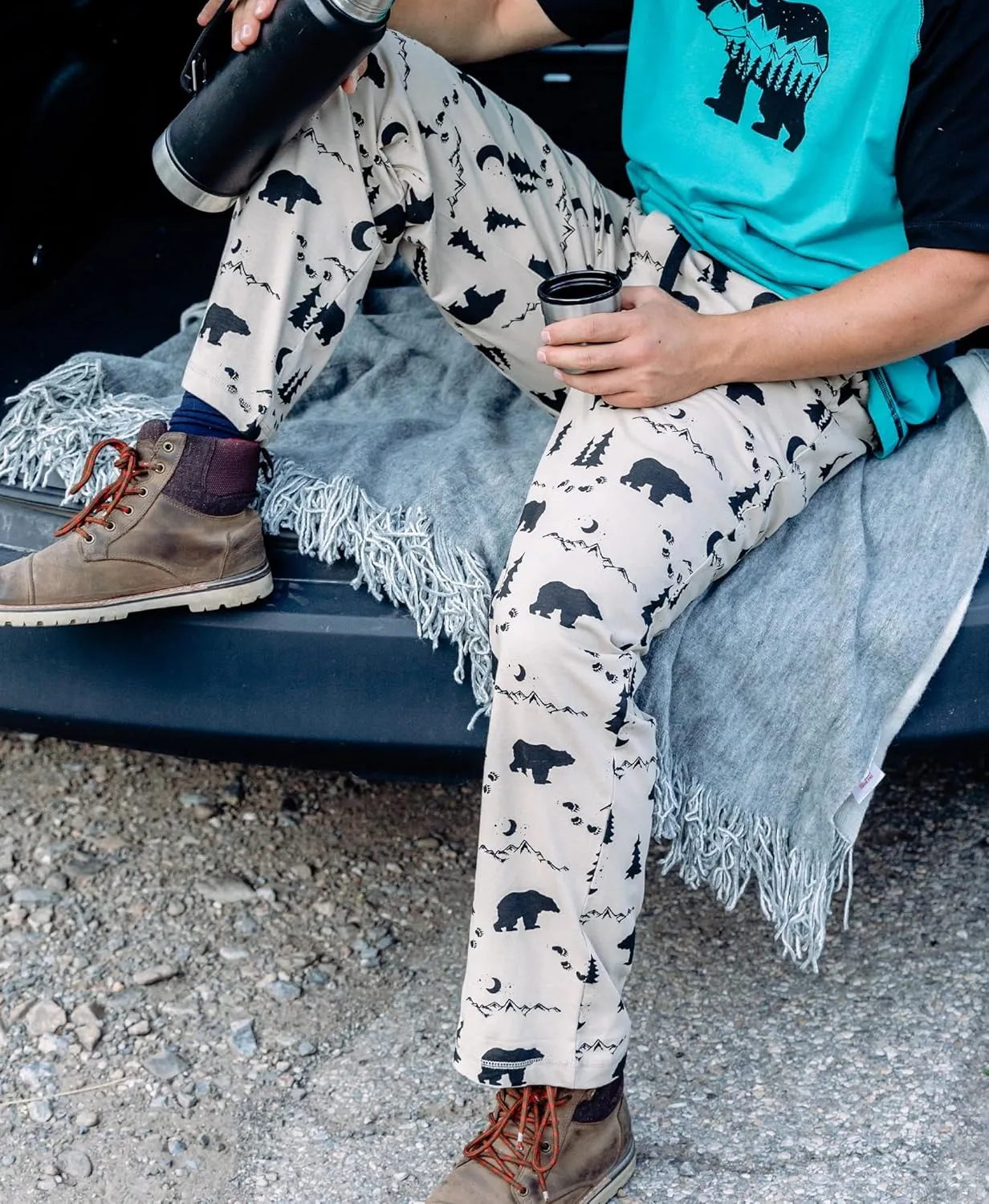 Lazy One Bear & Bigfoot Pajama Pants For Men, Men's Separate Bottoms, Lounge Pants, Funny, Humorous