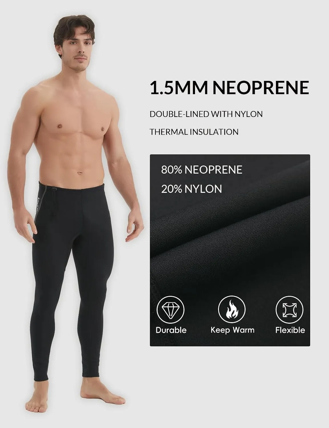 Lemorecn Wetsuit Pants Men 1.5mm and Wetsuit Pants Women 2mm Neoprene for Swimming Canoeing Snorkeling Scuba Kayaking