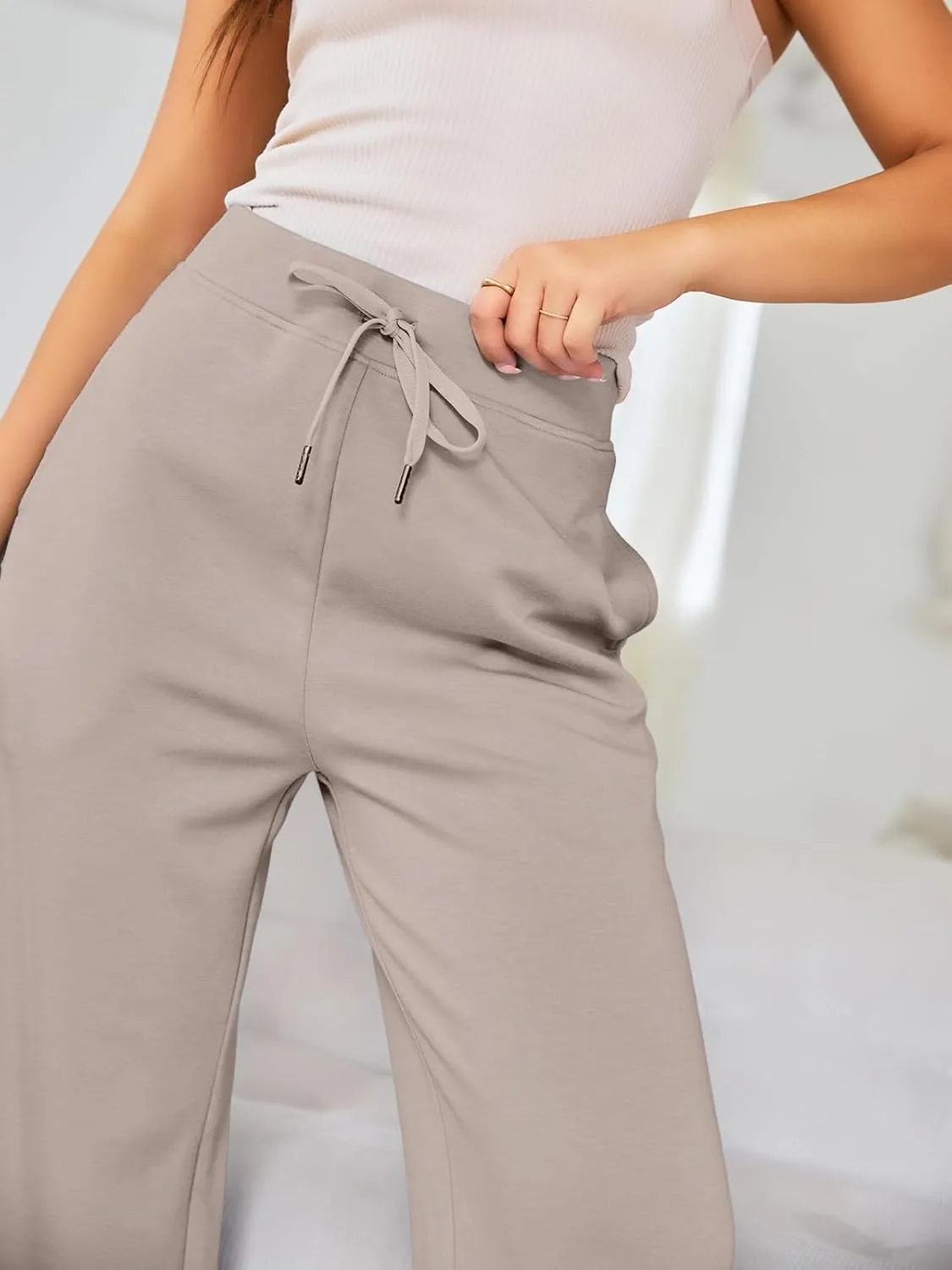 LILLUSORY Women's Wide Leg Sweatpants 2024 Fall Casual High Wasited Pants