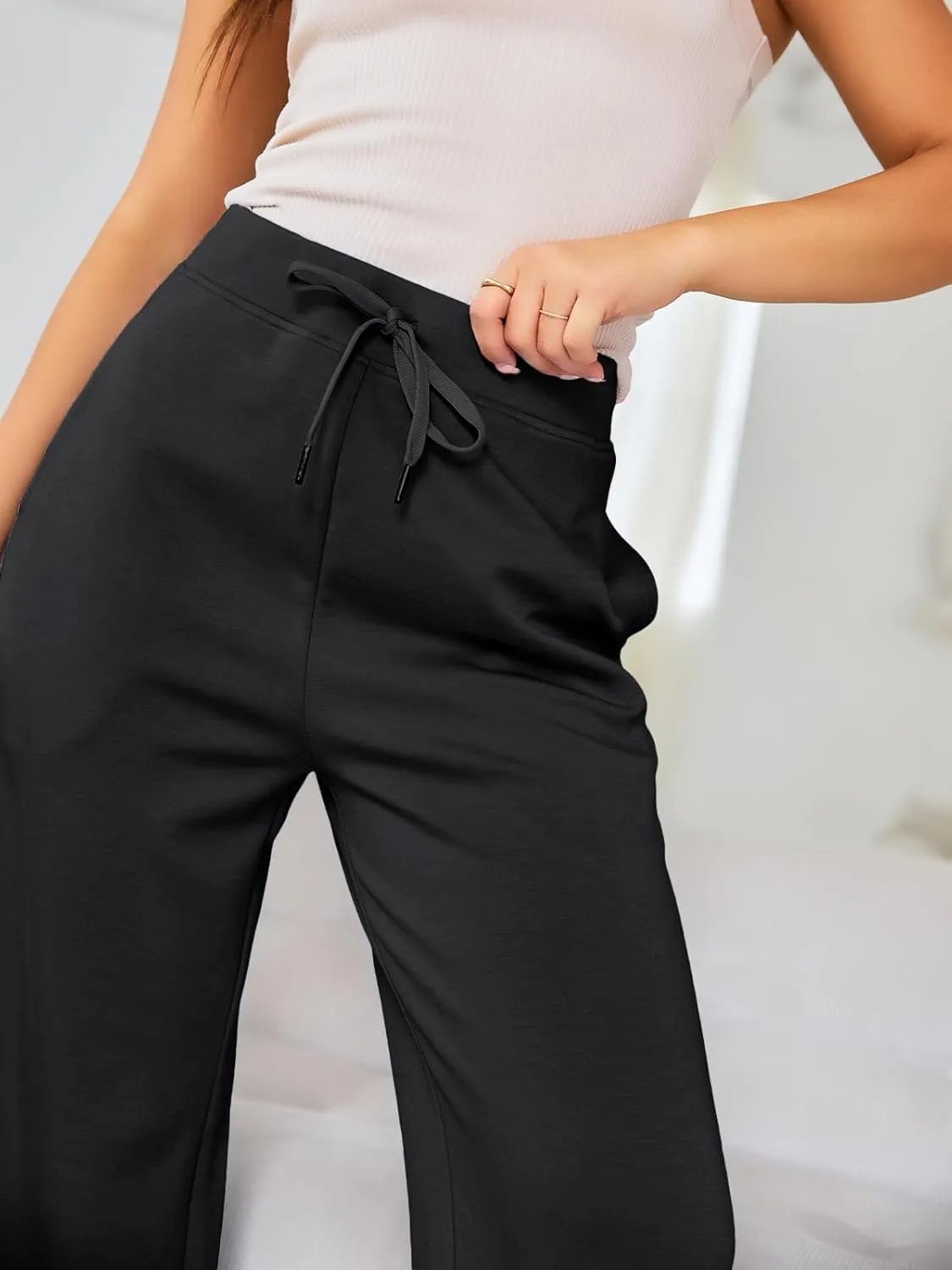 LILLUSORY Women's Wide Leg Sweatpants 2024 Fall Casual High Wasited Pants