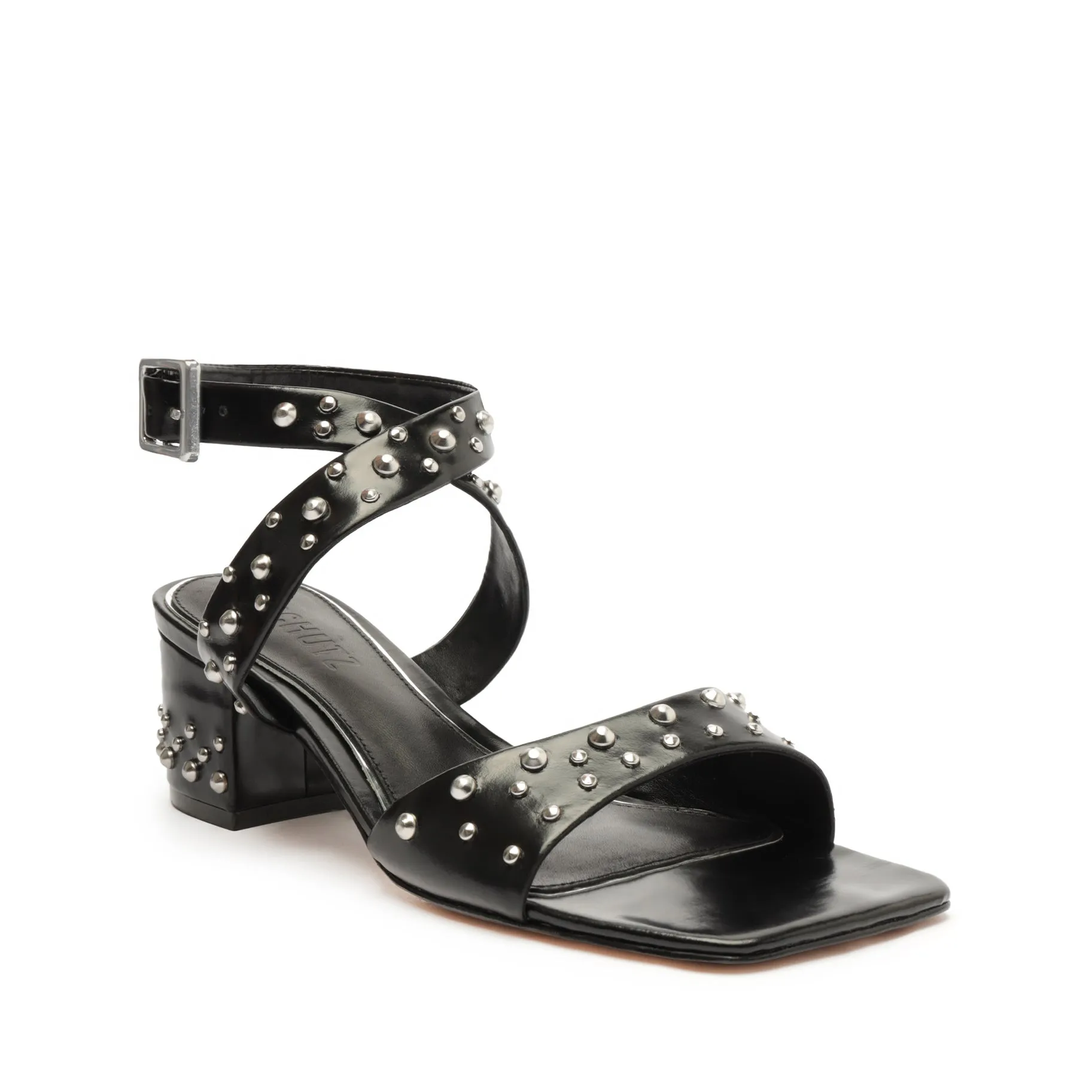 Lizzy Mid Block Leather Sandal