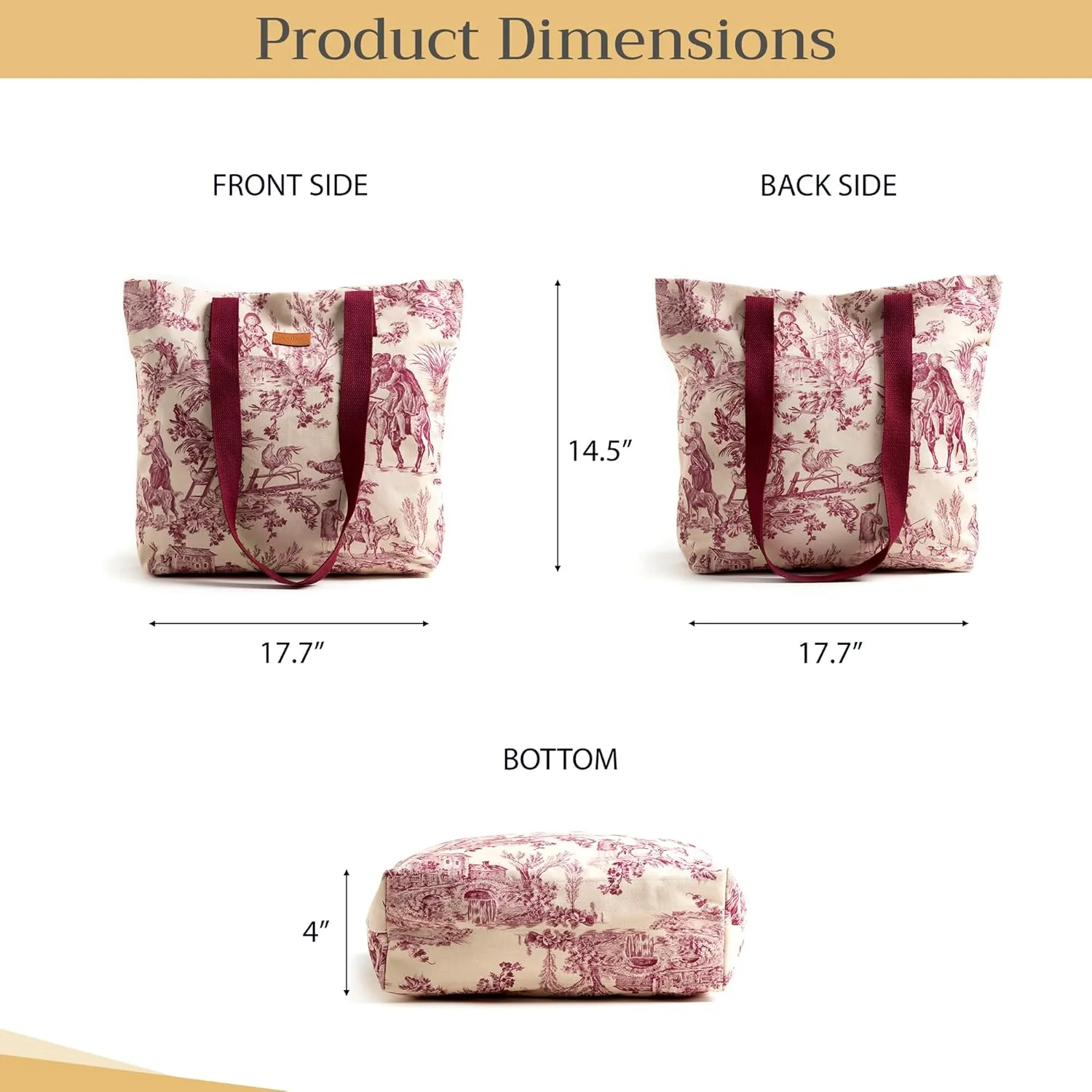Maison d' Hermine Canvas Tote Bag for Women Cotton Canvas Reusable Shoulder Grocery Bags Bulk with Handle for Shopping Travel