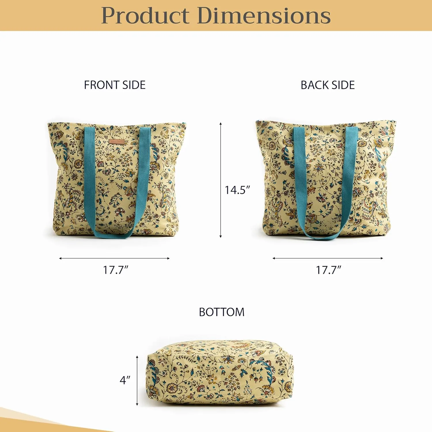 Maison d' Hermine Canvas Tote Bag for Women Cotton Canvas Reusable Shoulder Grocery Bags Bulk with Handle for Shopping Travel
