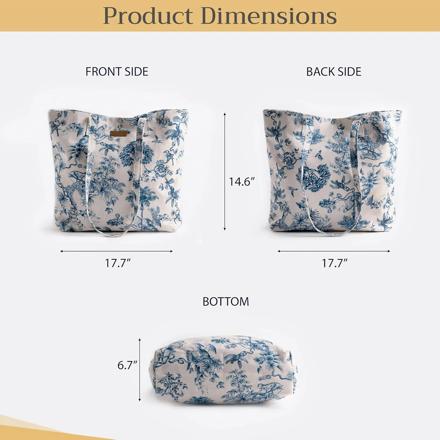 Maison d' Hermine Canvas Tote Bag for Women Cotton Canvas Reusable Shoulder Grocery Bags Bulk with Handle for Shopping Travel