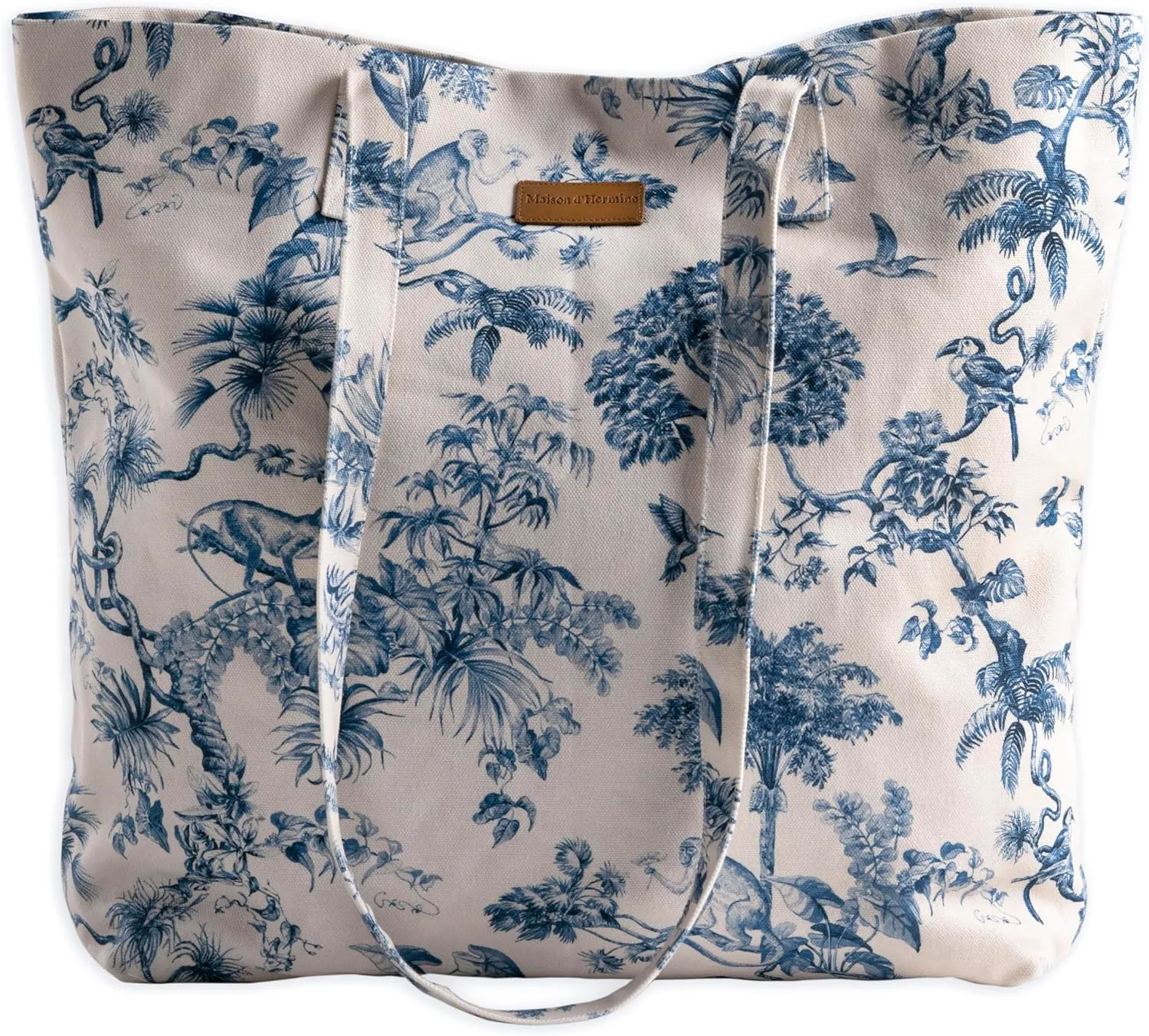 Maison d' Hermine Canvas Tote Bag for Women Cotton Canvas Reusable Shoulder Grocery Bags Bulk with Handle for Shopping Travel