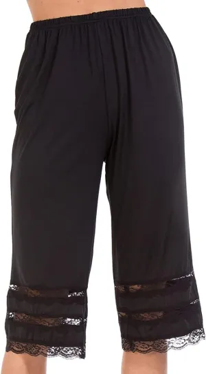 MANCYFIT Pettipant Half Slip for Women Bloomers 12-18" Inseam Wide Leg Lace Pajama Pants