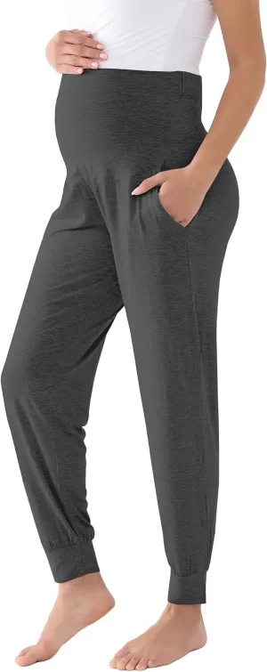Maternity Pants Over The Belly Pregnancy Scrub Pants Loose Comfy Sweatpants Postpartum Lounge Joggers with Pockets