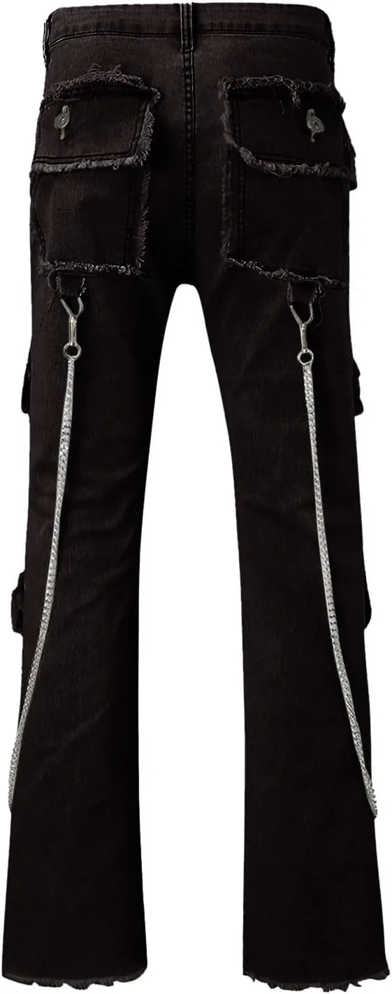 Men Chino Pants Slim Fit Stretch Tight Trousers Casual Elastic Men's Pleated Pants Men's Twill Relaxed Fit Cargo Pant