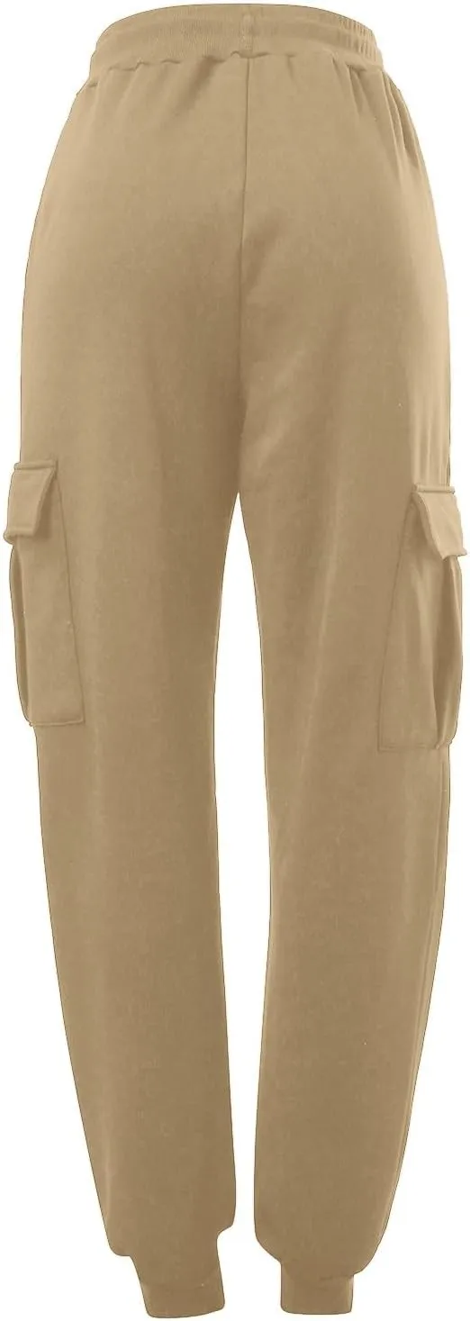 Mens Cargo Pants Elastic Waist Lightweight Cargo Sweatpants Stretch Waistband Workout Joggers Athletic Hiking Pants